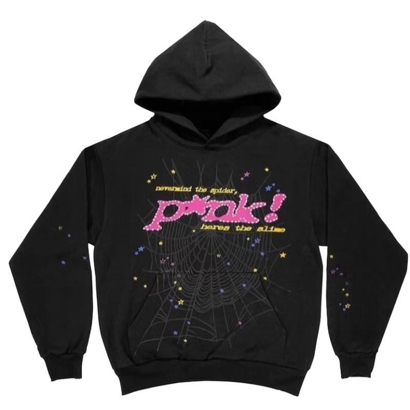 Sp5der P*NK Hoodie Black